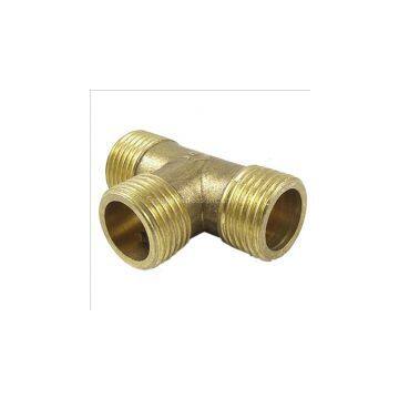 Brass T Shape Water Fuel Pipe Equal Male Tee Adapter