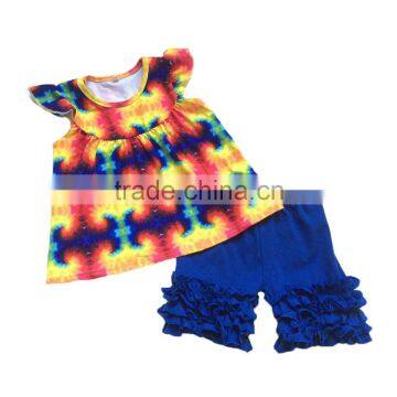 Yawoo Anchor Patterns Tunic Match Capris Smocked Children Clothing Wholesale Kids Clothes photo-5