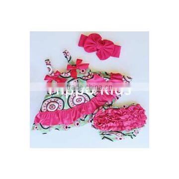 Cute baby hot pink swing top set bowknot bulk wholesale kids clothing newborn baby beautiful outfits