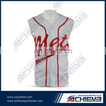 Cheap Blank Custom Sublimationed No Sleeves Baseball Jersey