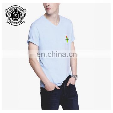 Wholesale v-neck tshirt transfer t-shirt