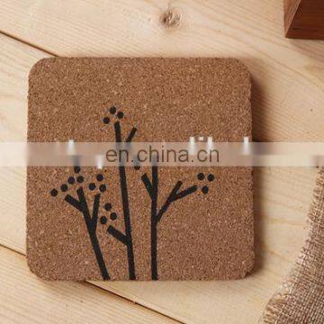 Square Little Tree Cork Coaster Home Decorations