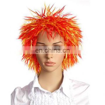 MPW-0492 halloween carnival party red and yellow noodle theme wig