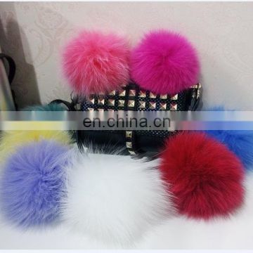 Handmade real fur pompom high quality hat fox fur pompom