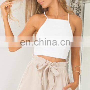 Womens Fashion All Rounder Shorts, High-Rise Pleated WaistShorts Withe Tieband Shorts