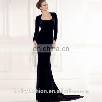 Women Black Elegant Backless Maxi Dress