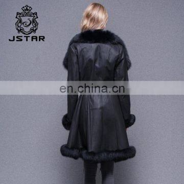 2017-2018 New Design Women Winter Coats Woman Double Face Lamb Leather Windbreaker Coat