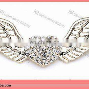 new fashion siliver metal wing brooch jewelry wholesale