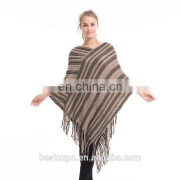 wholesale handmade knit wool sweater designs korean stock V-vest ponchos