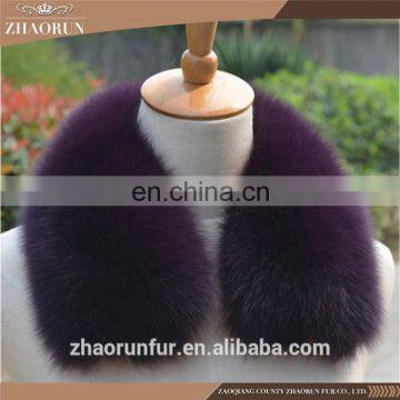 100% Real Winter Multicolor Fox Fur Collar photo-3
