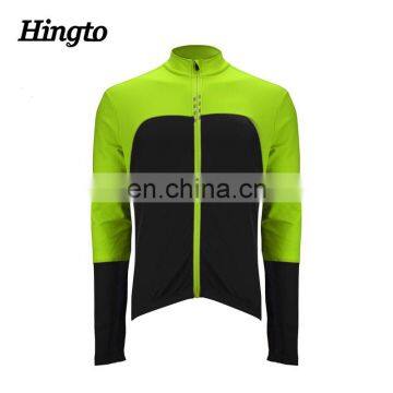 Black mulicolor green cycling jersey wear long sleeve for men / winter cycling clothing china supplier