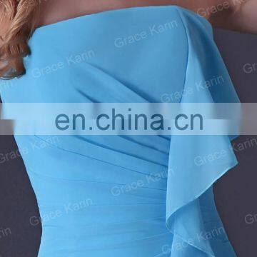 Grace Karin Stock Short Blue Bridesmaid Party Dresses CL3468 photo-4
