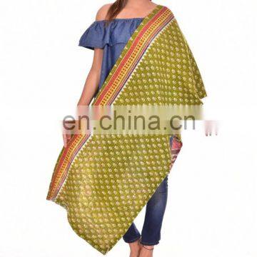 Cotton Kantha Vintage Scarf Reversible Sari Stole Hijab Bandana Shawl photo-2