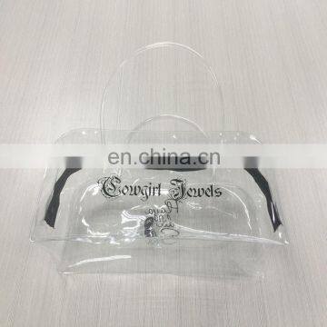 Special design nice service black logo transparent zipper bag