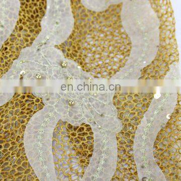 African Guipure Lace /african Wedding Lace Fabric/flower Lace Fabric With Bead photo-6
