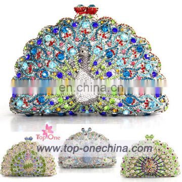 2016 Peacock clutch bag/ shining evening clutch/high quality factory clutch bags for wholesale