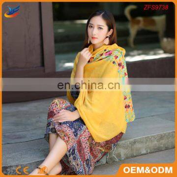 China stitchwork products viscose material fashion embroidery shawl