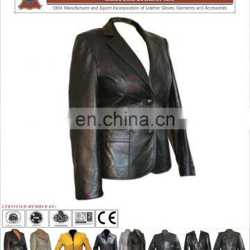 Ladies' Leather Coats ( HLI OEM Service), Sheepskin Long Coat for women