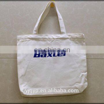 Long strap big cotton canvas tote bag with zipper