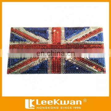 UK flag iron-on patch, sequin UK flag patch, custom sequin patch embroidery