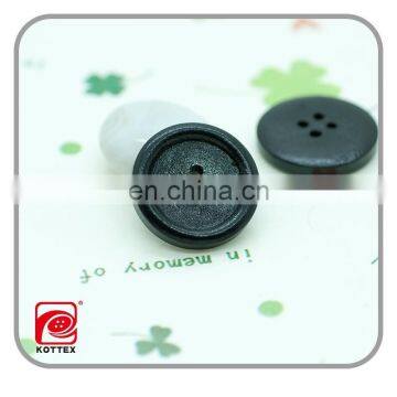 23MM Natural Round Black Painting Wooden Coat Button