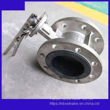 PN16 pressure standard SS316 butterfly valve DN100 with SS304 lever