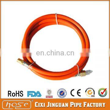 CE BS EN ISO 3821 Standard 25 Foot Orange PVC LPG Gas Connection Hose With Male & Female Fittings, PVC Flexible Gas LPG Hose