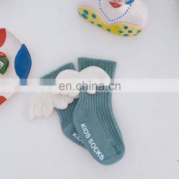 Cute Angel Wings Children's Socks for Autumn and Winter New Glue Non-slip Baby Socks Boneless in Tube Baby Socks photo-5