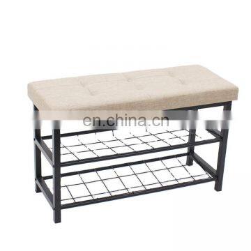 Customized Multi design storage metal shoe rack foldable storage chair saving place in doorway