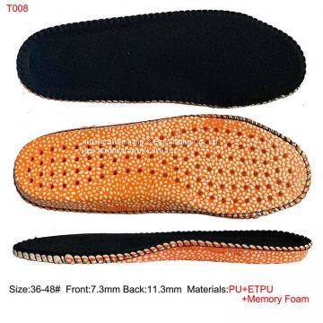 PU Etpu Popcorn Shoe Insoles with Memory Foam for Making Safety Shoe