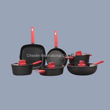 Non-stick Pressed Aluminium Cookware Set with Pouring Mouth