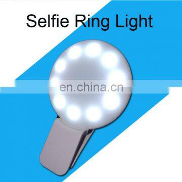 Rechargeable Camera Selfie Ring Light Flash Mobile Cell Phone Sefie Fill LED Light With 3 Modes