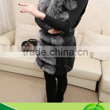 2013 Genuine Pretty Warm Women Real Rabbit Fur Coat