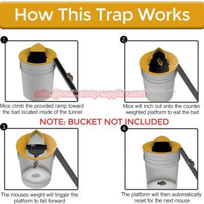 Reusable Humane Auto Reset Multi-catch Flip N Slide Bucket Lid Mouse Rat Trap photo-3