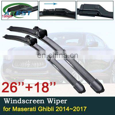 for Maserati Ghibli 2014~2017 Front Window Windshield Windscreen Wipers Car Wiper Blades Car Accessories 2015 2016