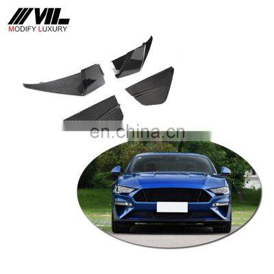 Reliable manufacturer carbon fiber fog lap fins for Ford Mustang 2018-2019 not for Shelby