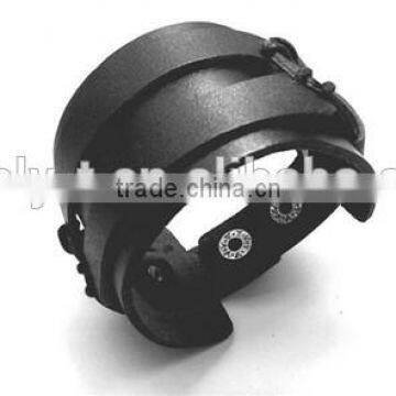 New Arrival Hand Made Teen Boys Punk Palin Cool Cow Leather Bracelet photo-3