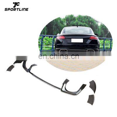 A Style Carbon Fiber TTRS MK3 Rear Bumper Diffuser for Audi TTRS MK3 2016-2018