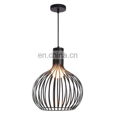 Black Vintage Industrial Classic Chandelier Metal Cage Antique Black Hanging Lamp Loft Retro Nordic Pendant Lights