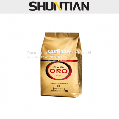 custom printed kraft paper coffee bags with valve block bottom stand up pouch