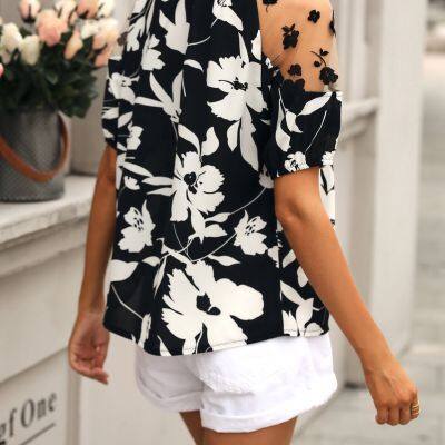 New Hot Style Lace Stitching Women Blouse photo-4