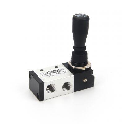 5 Postion 2 Way G1/4 Inch Manual Control Pneumatic Hand Lever Operated Pull Push Solenoid Valve With Lock or Spring Return photo-5