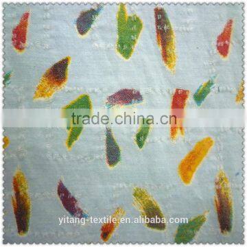 Oil Painting Style Denim Fabric