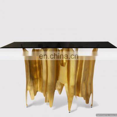 black marble top console table