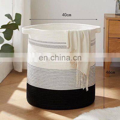 2021 Customer Oriented Material Multipurpose Laundry White Toy Rope Basket Storage photo-3
