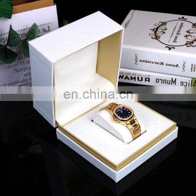 Top sell luxury wholesale custom white PU watch box packing inside velvet