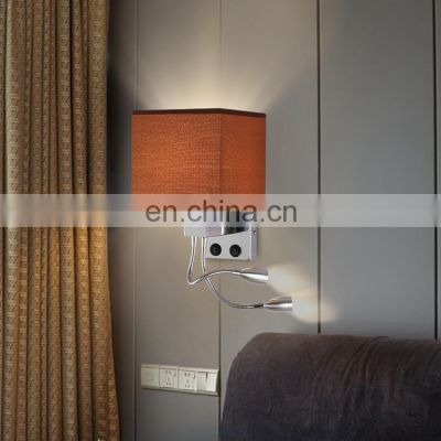 Modern Design Indoor Decoration Wall Lamp Lighting Copper Frame Cloth Cover Brass Luxury Wall Lamp