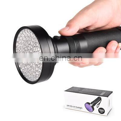 100 LED 3W 385-395NM Flashlight Ultraviolet Torchlight LED UV Flashlight