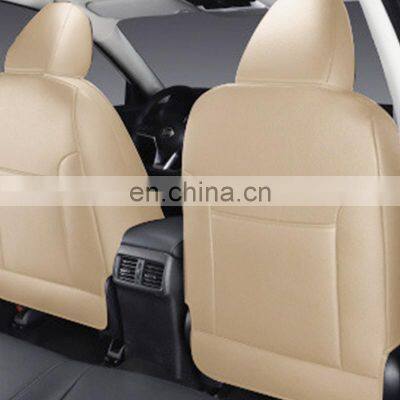 ODM OEM custom Beige Memory Foam Imitation fiber leather customized full set car seat cover front seat and back seat