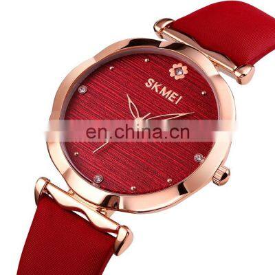 SKMEI trend design quartz watch model 1703 genuine leather elegant women watch